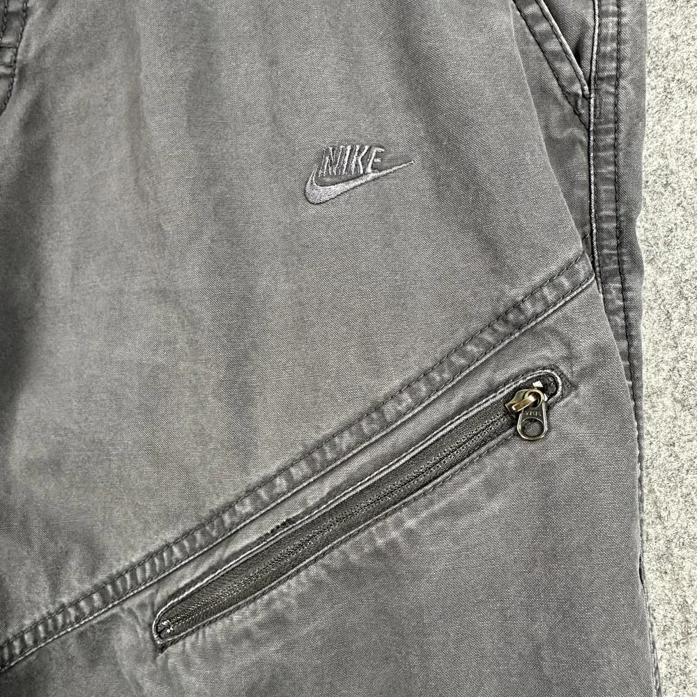 Vintage Nike Pants Mens 33 Gray Sportswear Cotton Cargo Zip Pocket